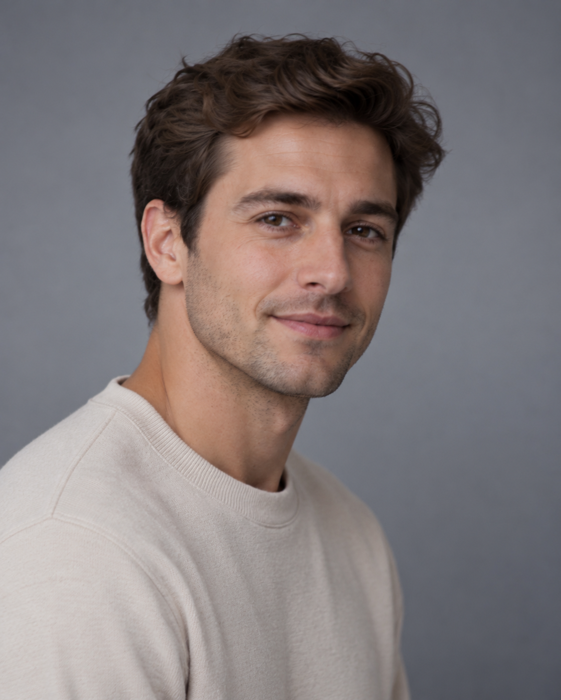 Side-angle portrait of the man for comparison with his front-facing reference